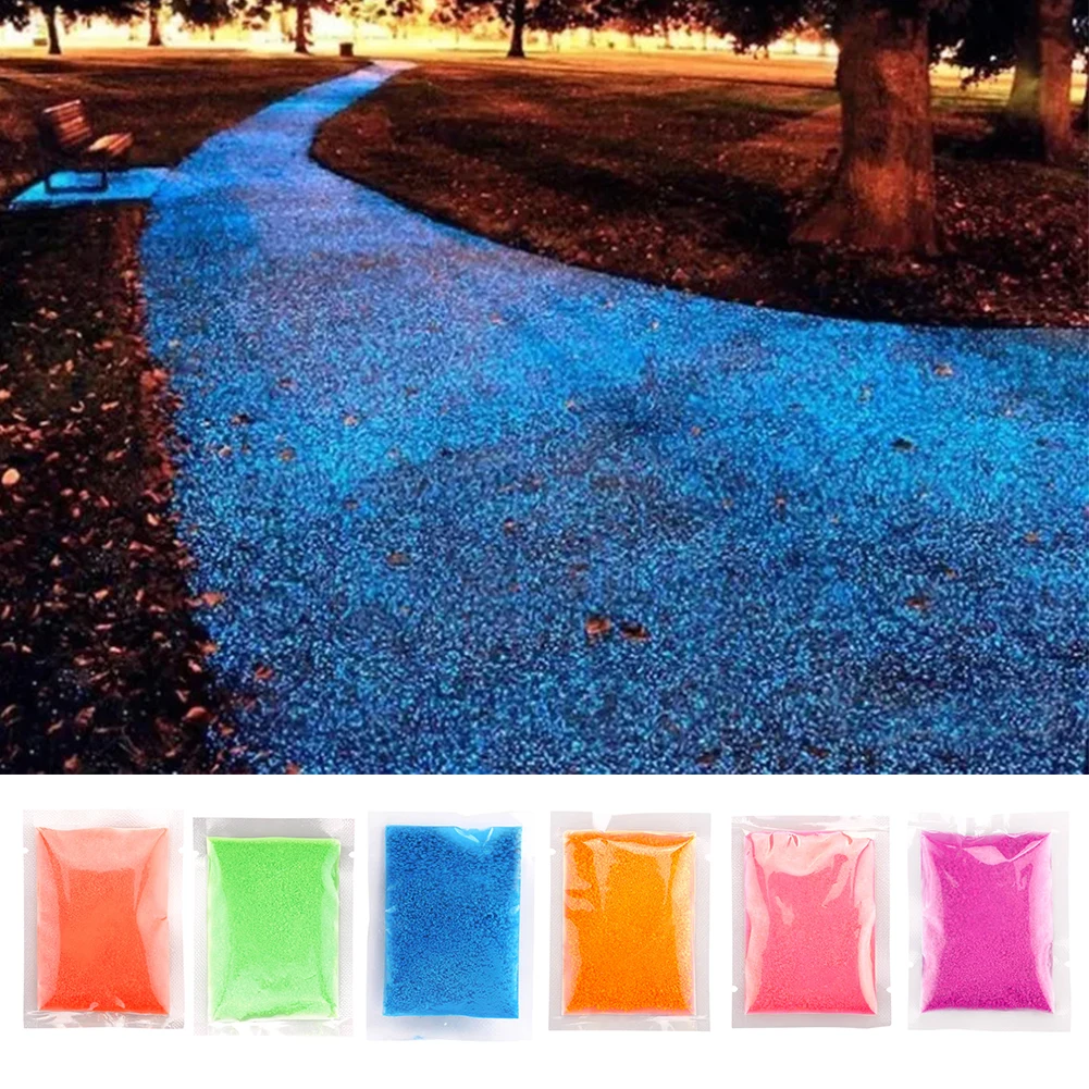 Aquarium Decoration Stones 10g DIY Fluorescent Super luminous Particles Decor Glow Pigment Bright Gravel Noctilucent Sand Glowing in the Dark Sand Powder