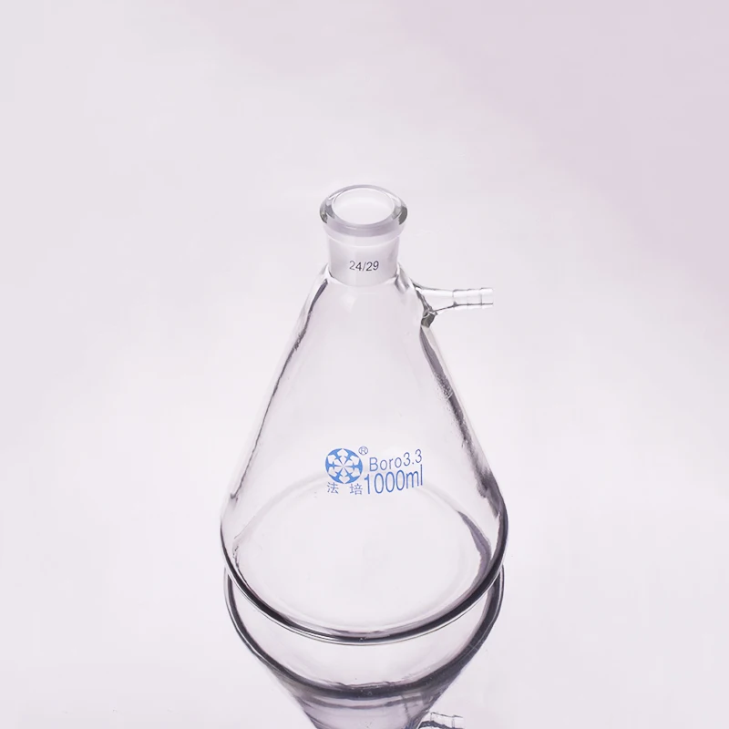 

Filtering flask with side tubulature,Capacity 1000ml,Ground mouth 24/29,Triangle flask with tubules,Filter Erlenmeyer bottle