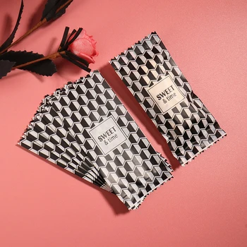 

200pcs/lot Sugar Packaging Gift Bag Black And White Rhombus Sweet Time Candy Cookies Bags Birthday Party Supplies gift wrapping