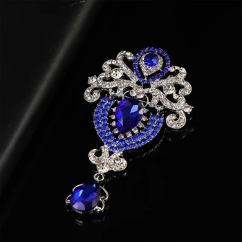 

1Pc Hot New Women Large Flower Bridal Crown Crystal Rhinestone Brooch Pin Jewelry Charm Fashion Wedding Party Sparkling Brooches