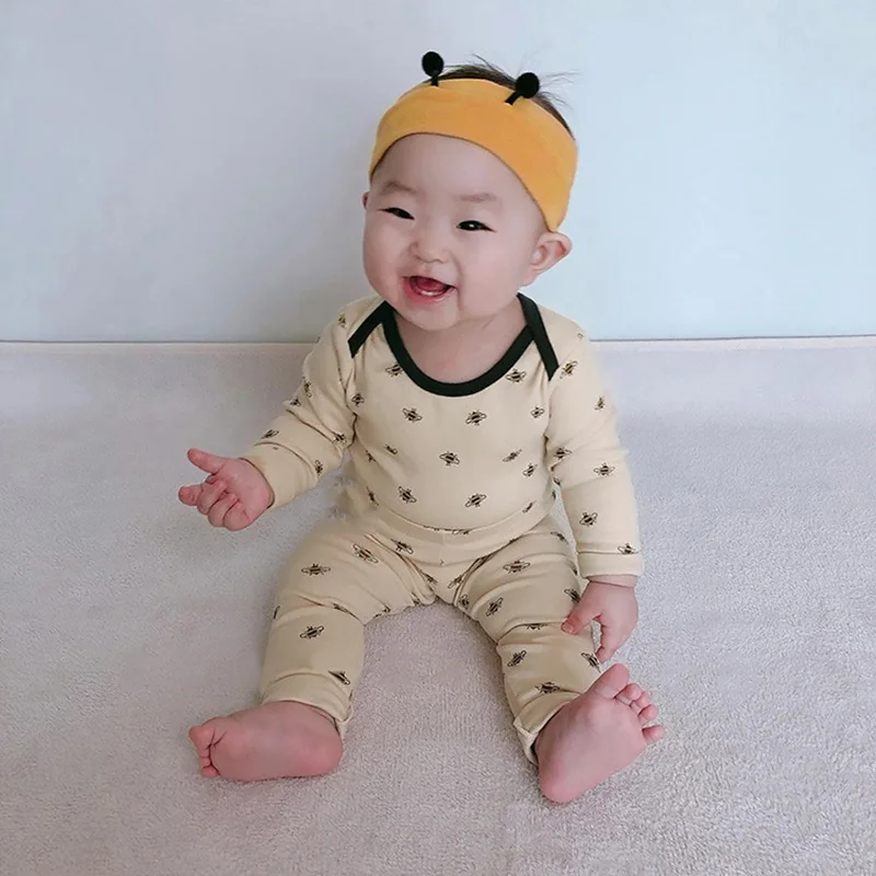 Baby Boy Bee Bodysuits and Pants Sleepwear Set