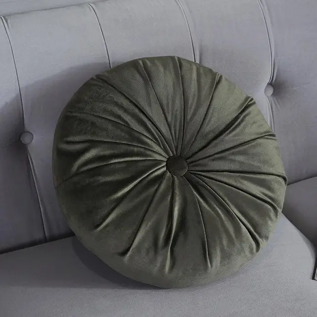 Europäischen Sitzkissen Runde Sitzkissen Samt Stoff Einfarbig Zurück Kissen  Sofa Kissen Bett Kissen Dekoration - AliExpress