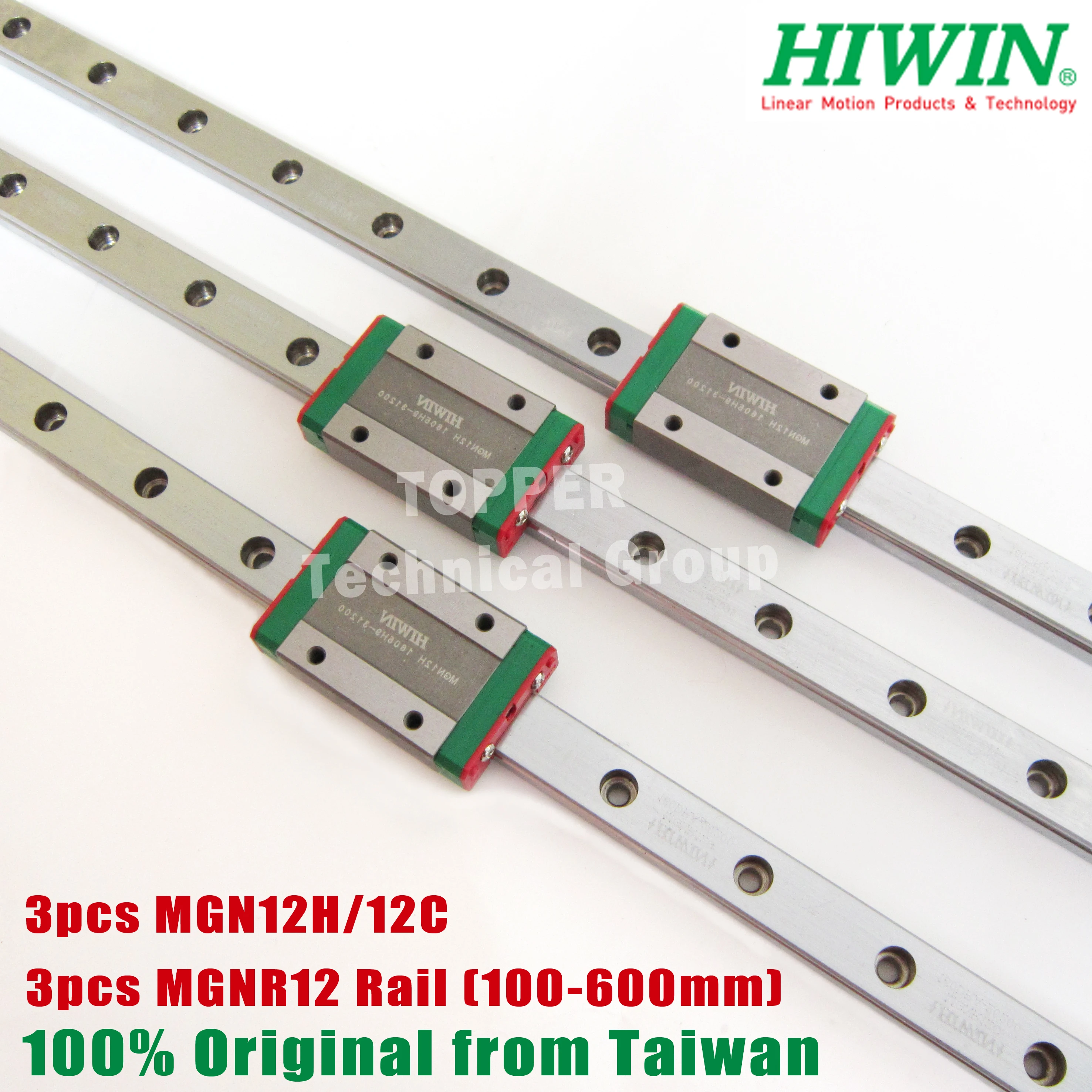 Рельсы Taiwan HIWIN MGN12 100 мм/200 мм/250 мм/300 мм/350 м/400 м/450 мм/500 мм/600 мм линейные