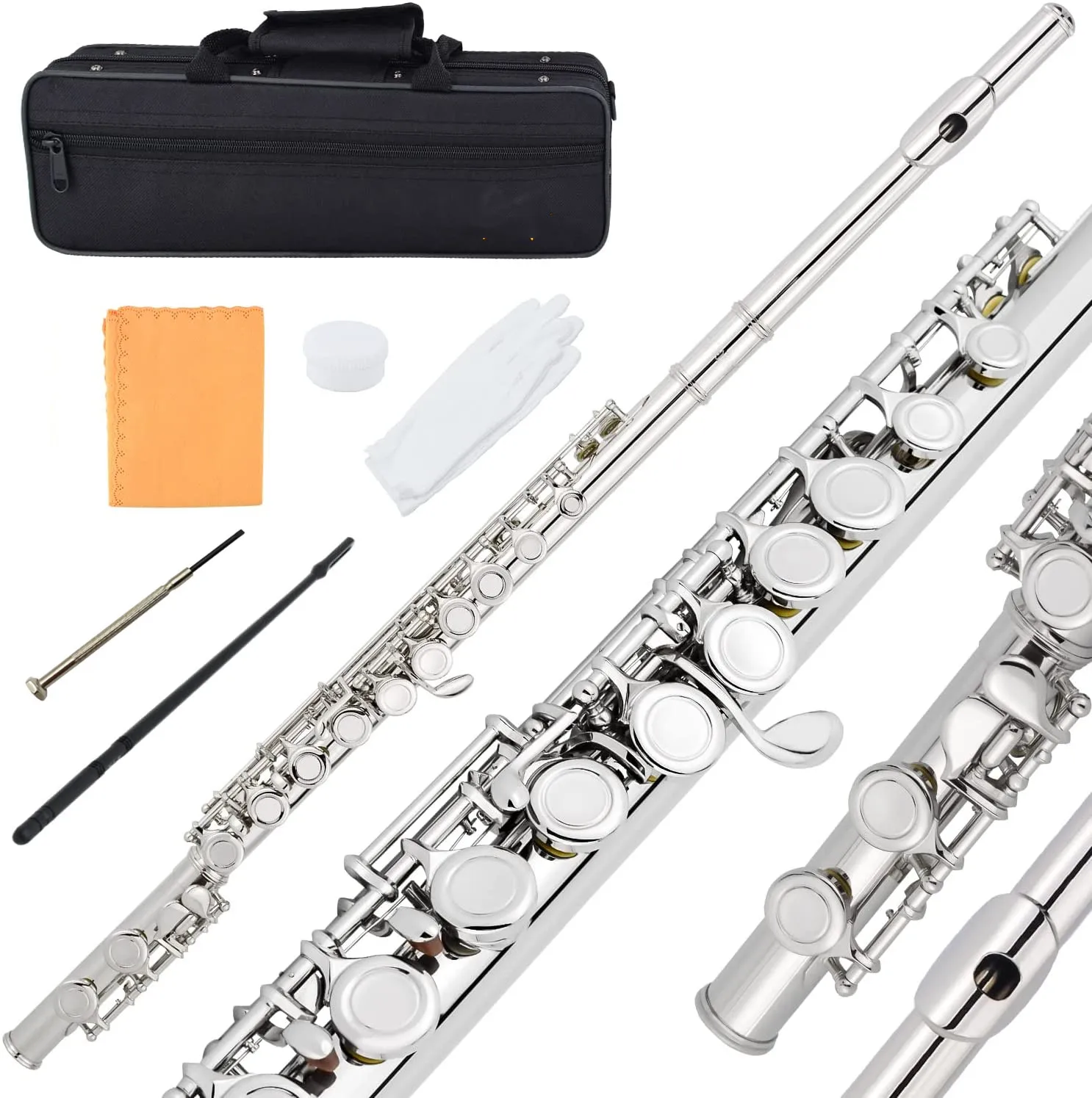 

Taiwan JFL-511ES 16 Holes Closed C Key Flute Cupronickel Silvering flauta transversal instrumentos musicales Case