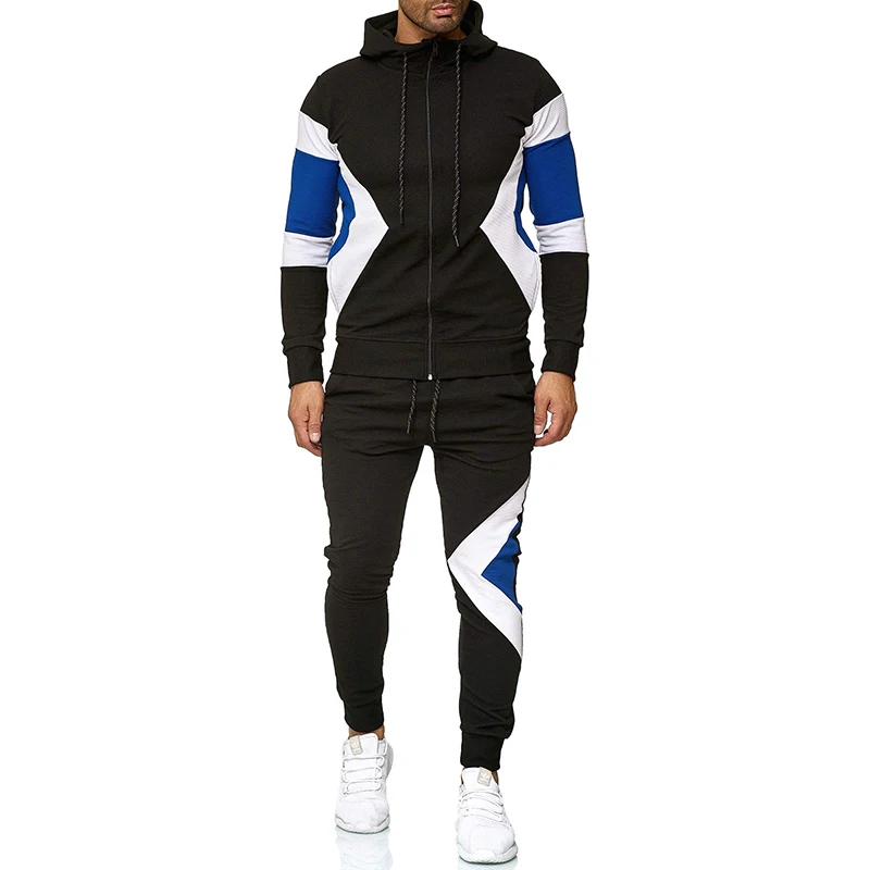 Мужской спортивный костюм с капюшоном, Спортивный Повседневный костюм, Мужская толстовка из двух предметов