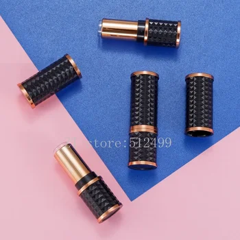

10/30/50pcs Black Multilateral 12.1mm Gold Empty Lipstick Tube Lip Balm Container Cosmetics Lipstick Shell Packaging Refillable