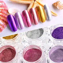 PinPai хромированный зеркальный эффект ногтей Блеск порошок пигмент порошок глянцевый золотистый Серебристый розовый маникюрный гель для ногтей Лак Блеск пыль