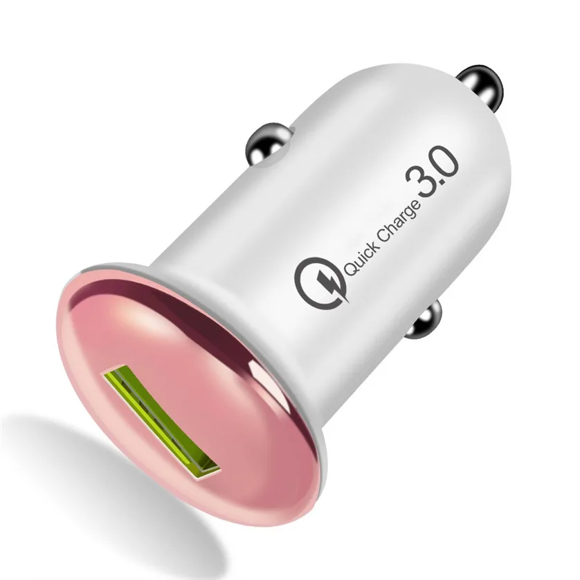 200 шт. QC 3,0 универсальное USB быстрое автомобильное зарядное устройство маленький гриб 18 Вт 3.1A QC3.0 Быстрая зарядка автомобиля для samsung huawei Xiaomi iphone