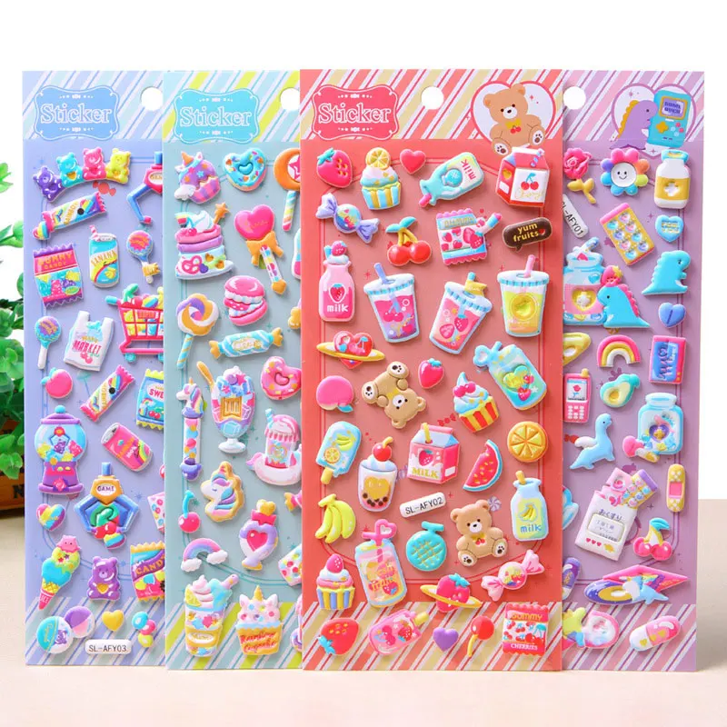 Cute Sweet Candy 3d Puffy Toy Stickers Scrapbooking Diy Journaling