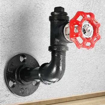 

Metal Iron Coat Hooks Rack Water Pipe design Wall Shelf for clothes flower pots home decor cafe shop Industrial Style storage