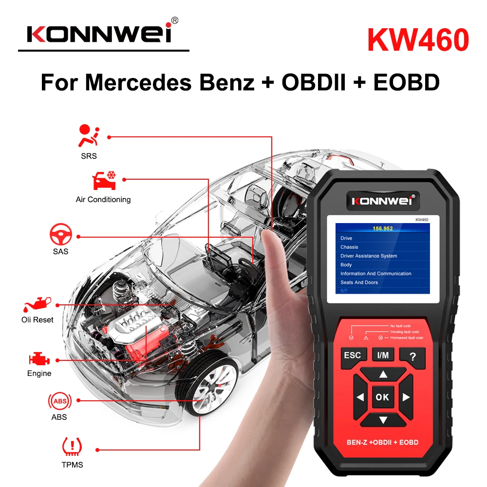 Konnwei Kw460 Obd2 Auto Diagnostic Tools For Mercedes Benz