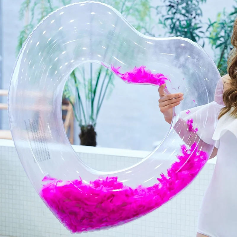 Inflatable Sweet Feather Heart Swimming Rings laps Giant Pool party Lifebuoy Float Mattress Swimming Circle Armpit Ring