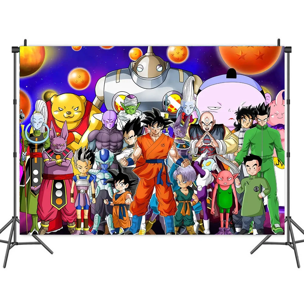 Тканевый фон для фотосъемки с изображением дракона жемчуга Z Son Goku задний