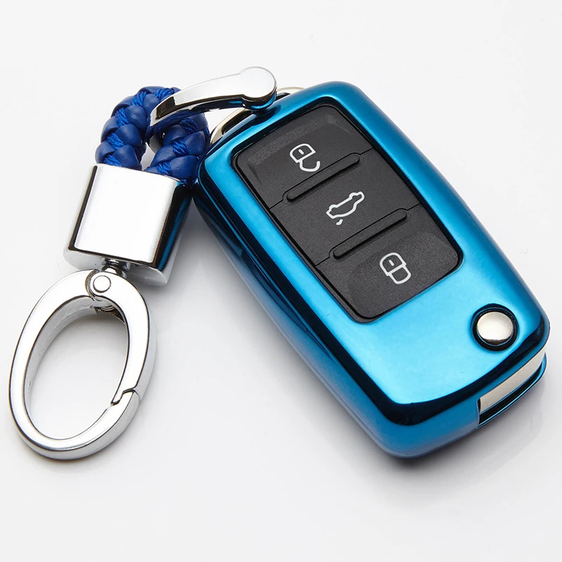 

TPU 3 Buttons Car Key Protector For Volkswagen VW Polo Bora Tiguan Auto Accessories Replacement Car Key Case Shell