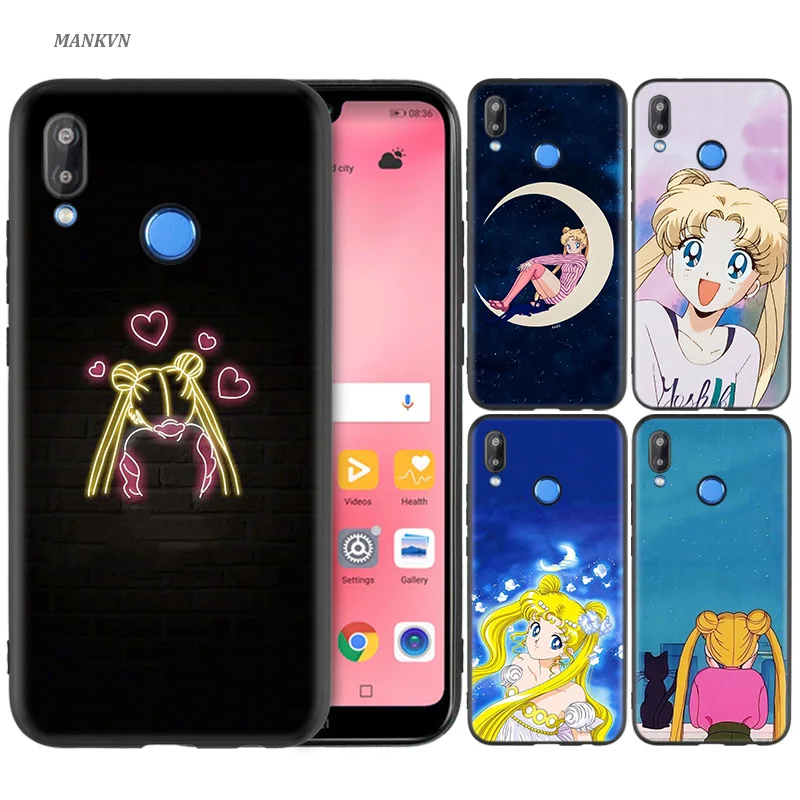 

Silicone Case Cover for Huawei P30 P20 P10 P9 Mate 10 20 Lite 2017 Note 5 5i Pro P Smart Plus 2019 Fundas Coque Caso Sailor Moon