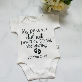 

My parents didn’t practice social distancing onesie Personalized Newborn Baby Announcement Onesie Baby Outfit Gift Babysuit
