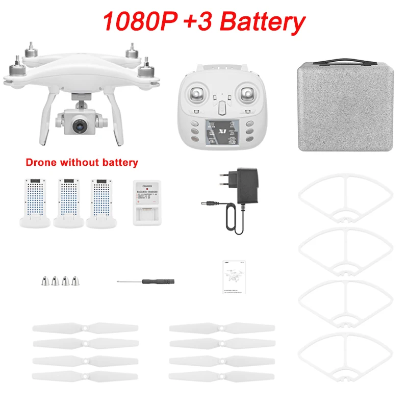 1080P 3 Batteries WL XK X1 gps Дрон 4K двухосевой карданный стабилизатор 5G WiFi 1080P HD камера дроны Профессиональный Радиоуправляемый квадрокоптер Дрон VS F11 pro SG906 - Цвет: 1080P 3 Batteries