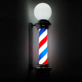 

32" Rotating Barber Pole Light LED Light Red White Blue Stripe Rotating Light Stripes Sign Hair Wall Hanging LED Downlights 110V