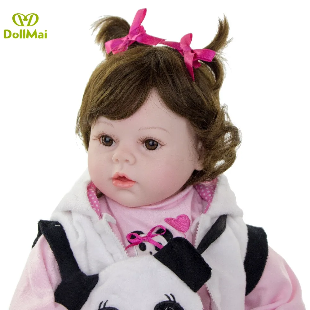 Настоящие Детские куклы Reborn Girl 20 ''реалистичные мягкие силиконовые младенцы Reborn Baby Doll игрушки для детей bebe подарок reborn Одежда с пандой
