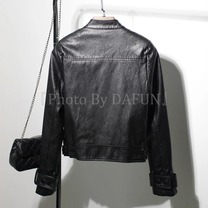 Chaqueta mujer черная серая куртка из искусственной кожи женская короткая байкерская куртка приталенная Весенняя Осенняя уличная куртка пальто