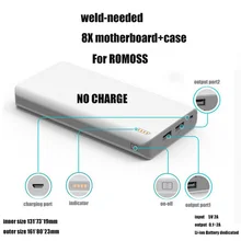 5 в 1 а внешний аккумулятор модуль 8*18650 чехол для батареи Мобильный блок питания контроллер зарядки два порта usb Замена для ROMOSS