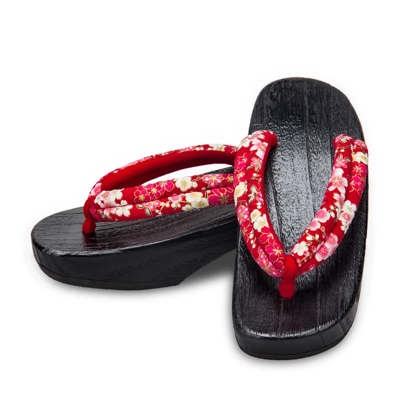 

Woman Anime Kimono Shoes Vintage Floral Wooden Paulownia Sandals Slippers Flip Flops Japanese Traditional Cosplay Geta Clogs