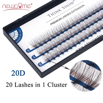 

NEWCOME 20 D Professional Eyelashes 60 Bundles Premade Volume Fan Lashes Natural Soft Faux Mink 0.03 mm Thickness Makeup Eyelash