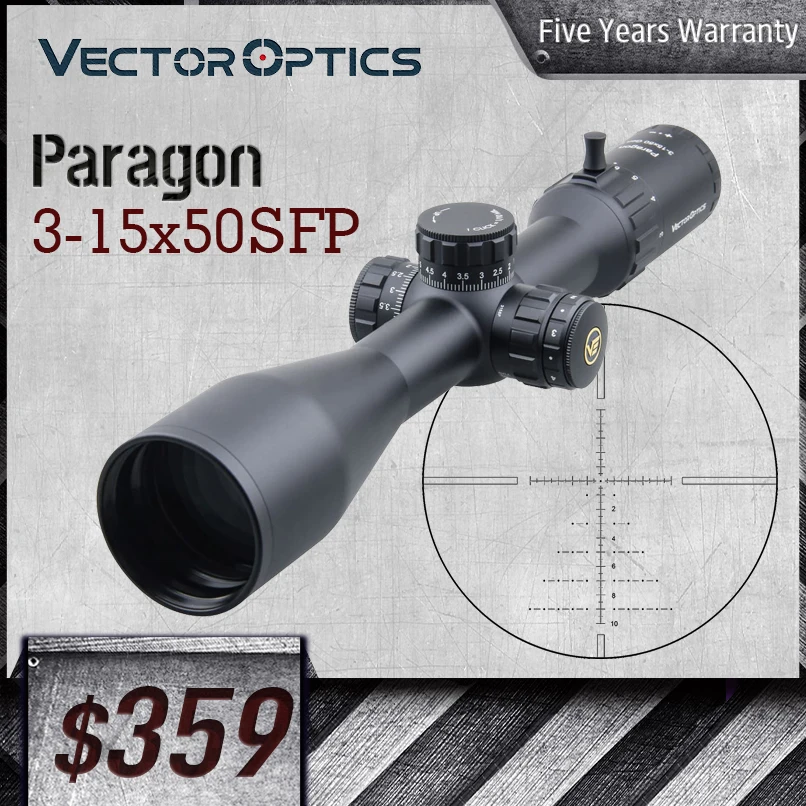 Оптический прицел Vector Optics Paragon 3-15x50SFP Gen2 90% пропускание света для съемки на рассвет