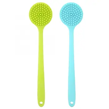 

Silicone Body Bath Shower Washing Skin Massage Deep Cleaning Exfoliating Long Handle Bath Brush