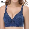 2022 plus size wireless bras for women top bh push up minimizer sexy lingerie lace bralette big cup deepV 36 38 40 90 95 80 44 ► Photo 2/6