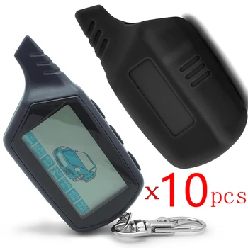 

10 Pcs Keychain B6 LCD Remote Controller For Two Way Car Alarm Starline B6 Twage Keychain alarm auto + silicone case