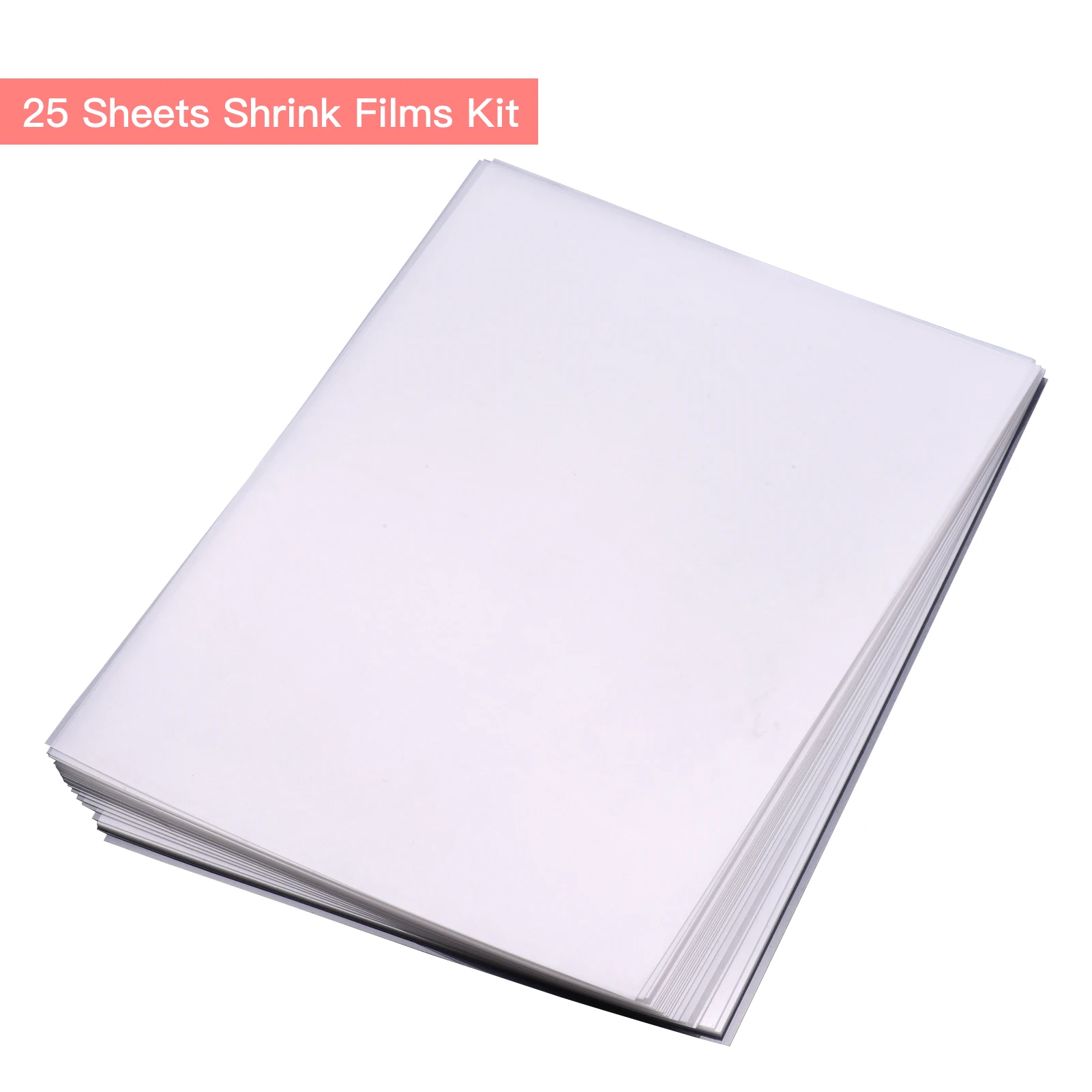 Auihiay 25 Sheets White Printable Shrink Plastic Sheets,Shrink Dink Paper  for DIY,Shrink Films Papers for Inkjet Printer Kids DIY Art and Craft