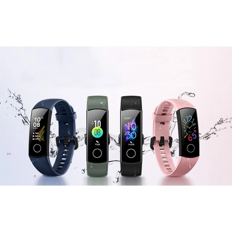 Смарт-браслет Honor Band 5, кровяной кислород, цветной сенсорный экран, фитнес, пульсометр, водонепроницаемые Смарт-часы, новейшие
