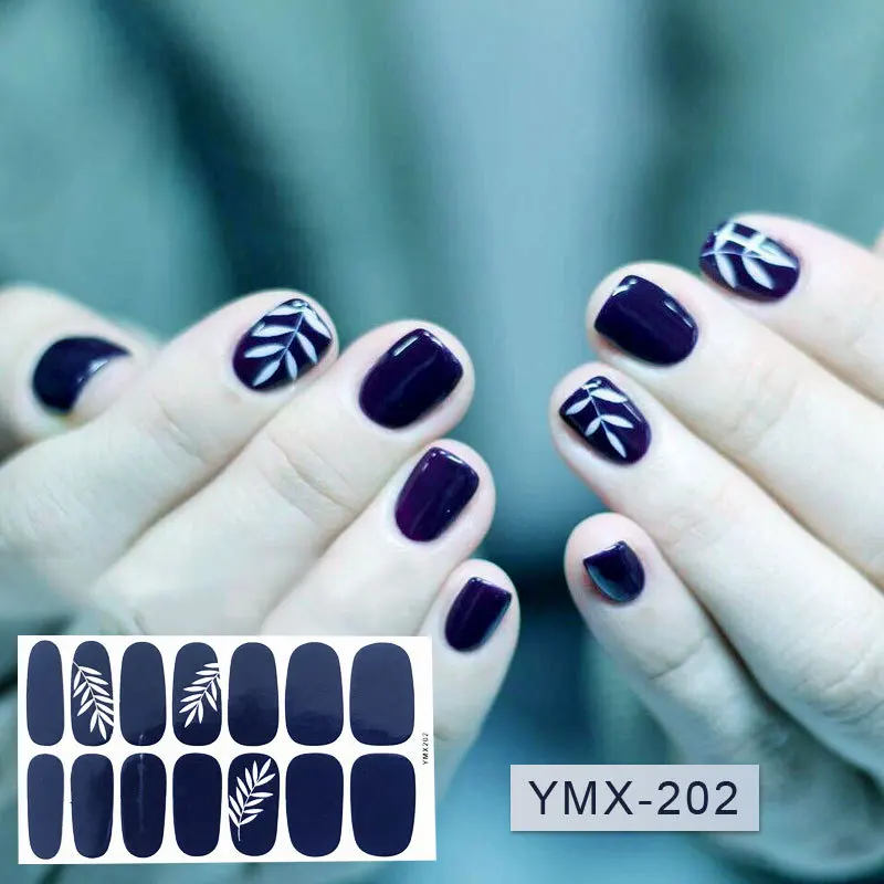 1 лист стикер для дизайна ногтей смешанный дизайн клейкие обертывания полное покрытие DIY стикер s 3D Маникюр украшения Советы Наклейка для женщин - Цвет: YMX202