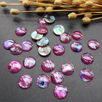 

100pcs/lo 8mm 10mm 12mm Natural Round Cabochon Blue Abalone Shell Mother of Pearl shell Round MOP Pearl shell for Fake Nails