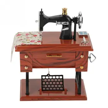 Music Box Sewing Machine Music Box European Crafts Retro Sewing Clockwork Home Crafts Decoration Creative Birthday Gift 1
