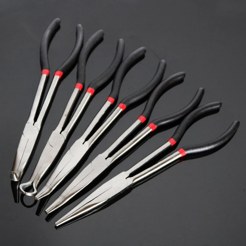 Goede 5 Stuk Set Van Multifunctionele Rvs 11 Inch Lange Tangetje Gebogen Neus tang Rondbektang Auto Reparatie