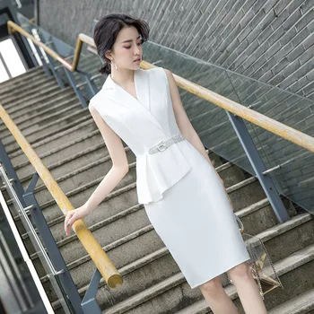 

Sexy Lapel Formal Party Dress Female Tailored Skirt Prom Dress White New Noble Qipao Cheongsam Elegant Vestidos De Festa