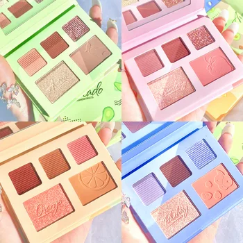 

5 Color Fruit Color Fashion Eye Shadow Palette Glitter High Light Blush Glitter Pearl Eye Shadow Easy To Color Eyeshadow TSLM2