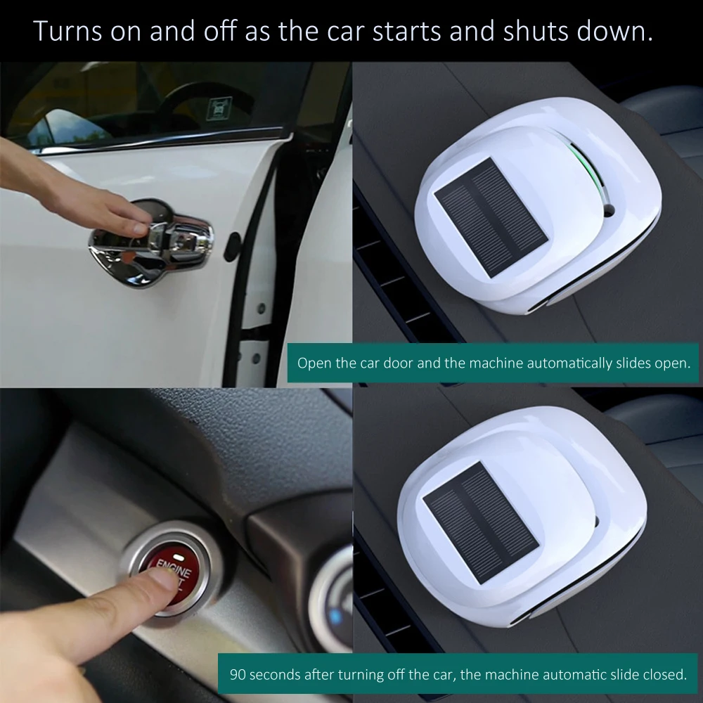 NEWTHING solar Car Air Purifier Smart Negative Ions Addition Odor FormaldehydeOxygen Bar IonizerAuto Air freshencer