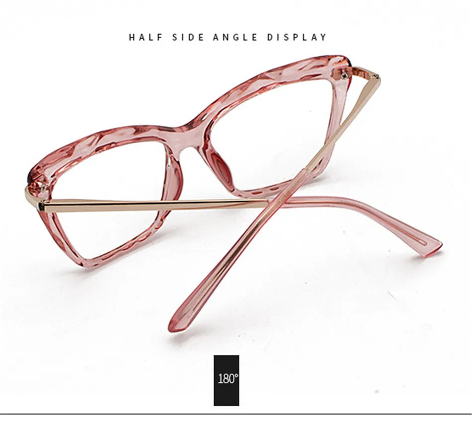 Iboode Алмазная текстура очки женские модные сексуальные кошачий глаз оптические очки оправа для мужчин и женщин Большая оправа для очков от близорукости