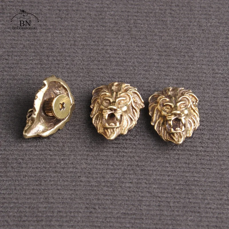 Brass Lion Head Decorative Buckle 1PCS for DIY Accessories