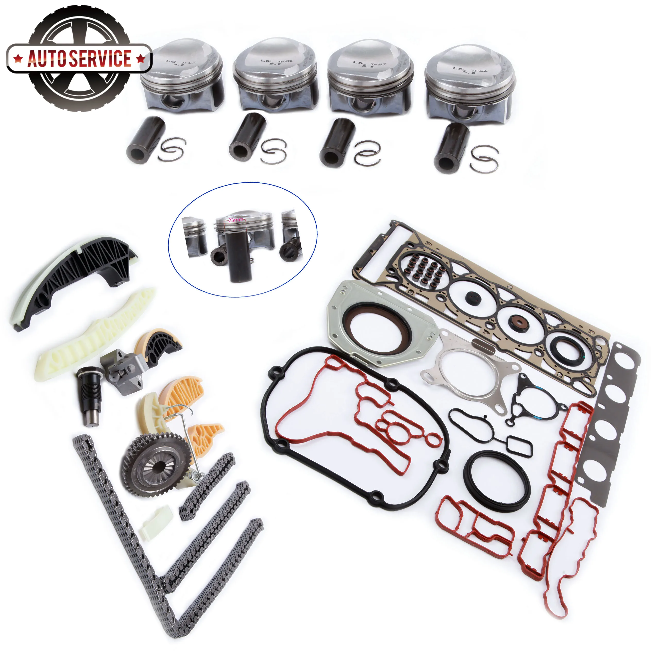 Новинка 06H 107 065 CP поршневой двигатель сборка и набор для ремонта VW Eos Golf Skoda Seat Audi A3