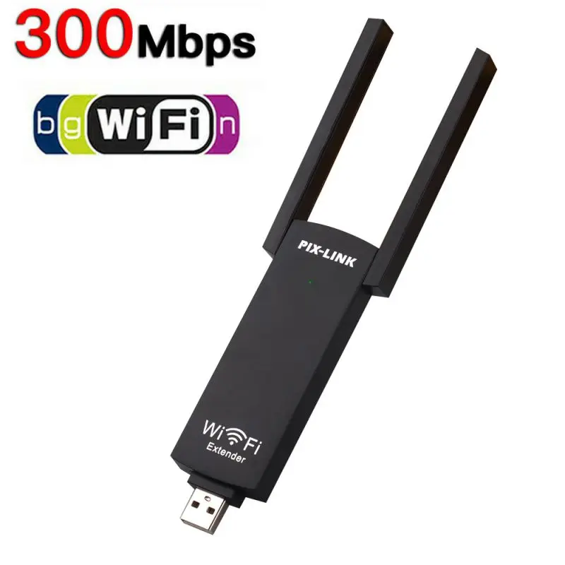 

Hot Wireless Wifi USB epeater Range Extender Dual Antenna 300Mbps 802.11b/g/n Wi-Fi Signal Booster Amplifier