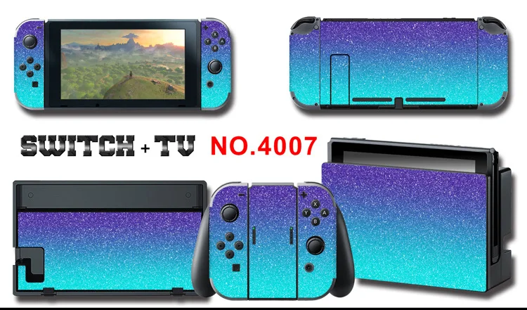 1set New Cute Anime Full Body Sticker for NS Switch Protective Cover Skin Colorful Art for Game Console Joy-Con Controller Decor