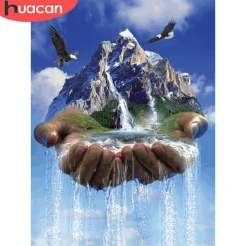 

HUACAN 5D DIY Diamond Painting Waterfall Cross Stitch Diamond Embroidery Mosaic Landscape Picture Rhinestones Wall Art