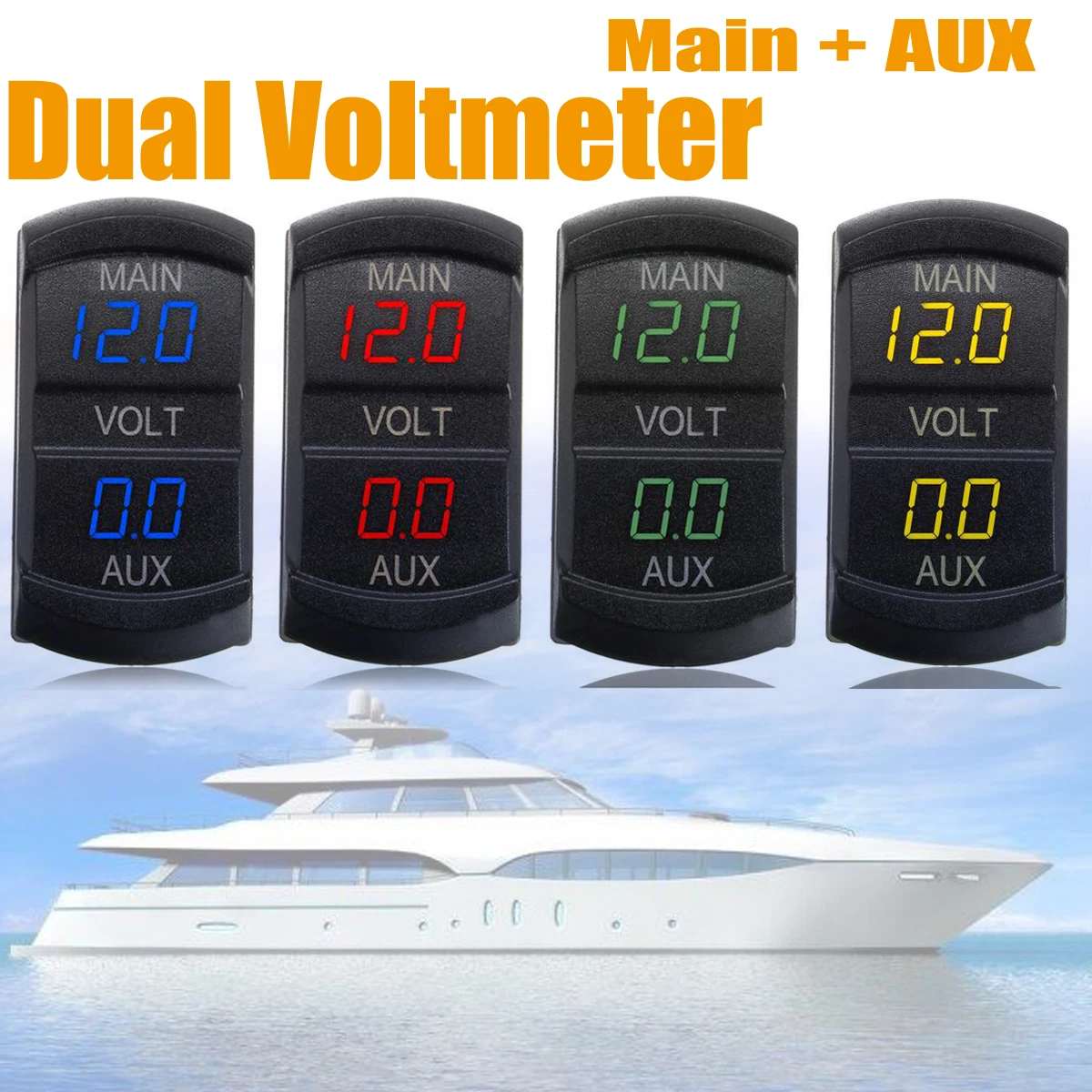 

LED Digital Double Voltmeter Aus Display Meter Battery Volume Monitoring Meter for 12V-24V Car Motorcycle Boat Vehicles