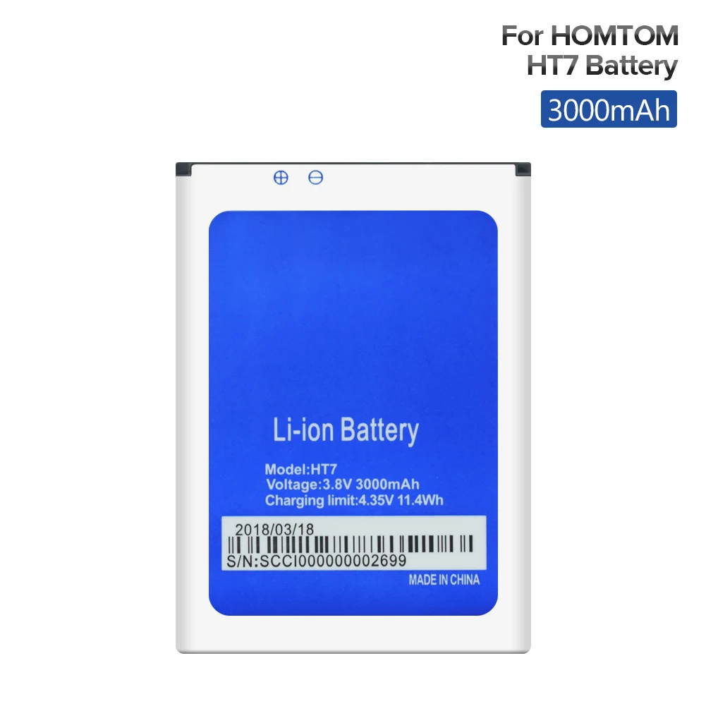 Новинка 3,8 V 3000mAh литиевая батарея для HOMTOM HT37/HT16/HT3/HT17/HT7/S16 Pro Замена литий-ионных аккумуляторов для телефонов большой емкости - Цвет: HT7