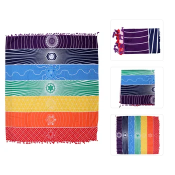 

1Pc Colorful Beach Towel Creative Printing Pattern Beach Blanket Yoga Mat