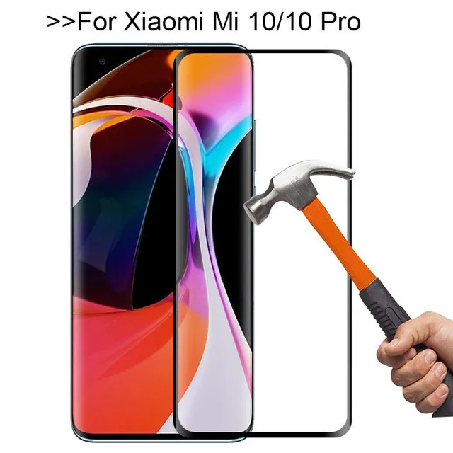 3D Curved edge Protective glass For Xiaomi Mi 10 Pro 10Lite CC9 Pro Full cover Tempered Glass for Xiaomi Note 10 Lite 10Pro film